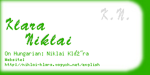 klara niklai business card